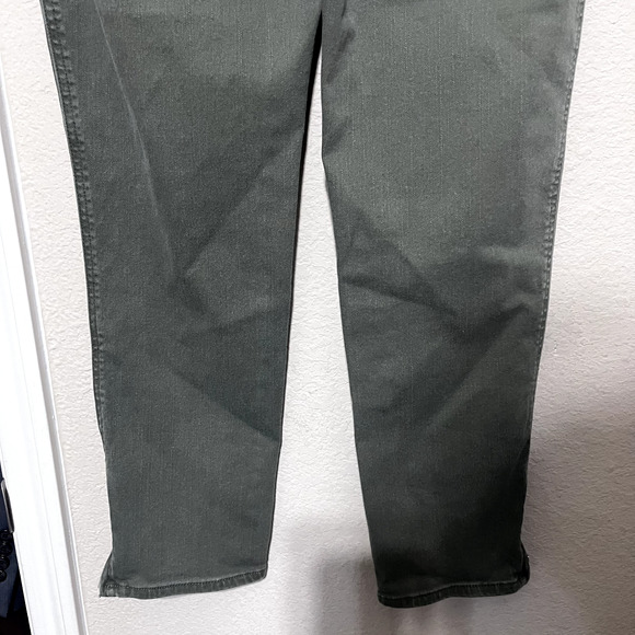 Chicos Jeans sz 1/M Perfect Stretch Girlfriend Slim Pullon Zippered Ankle Green - Picture 7 of 10